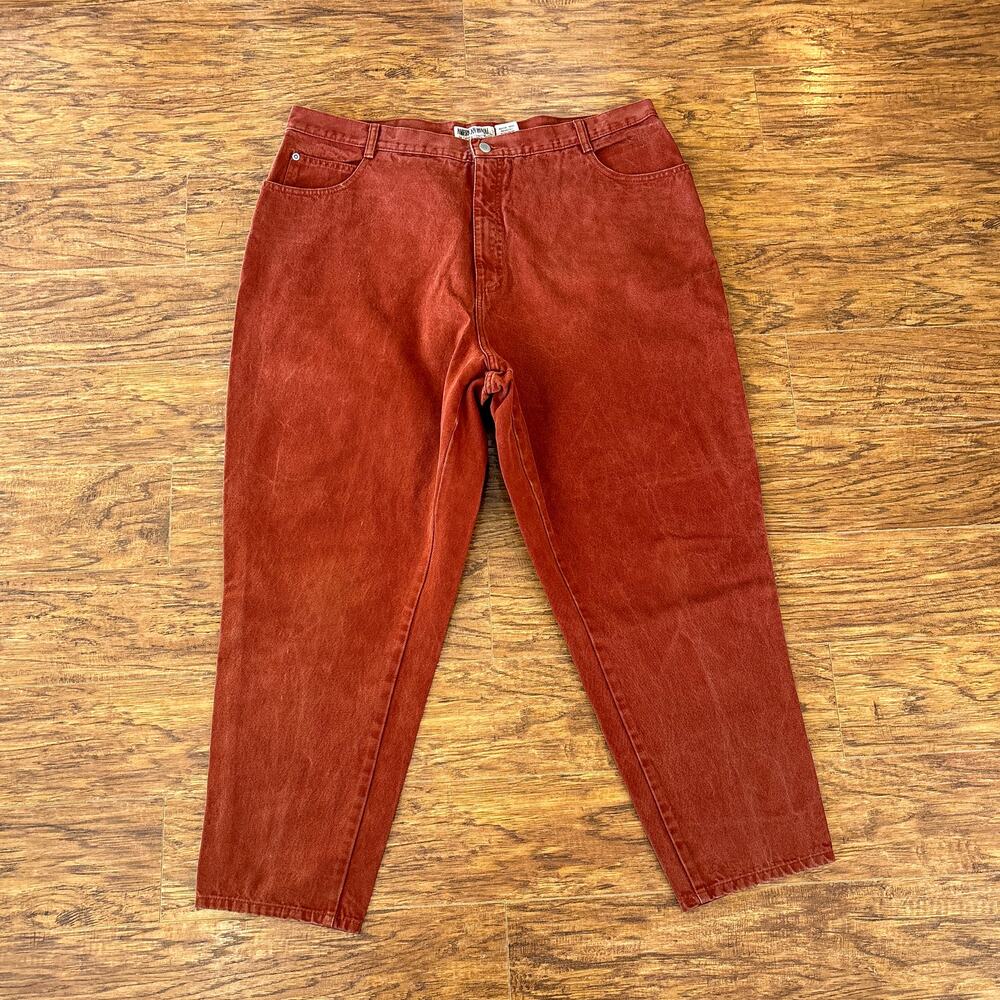 Vintage American Royal Gloria Vanderbilt Rust Orange Denim Jeans 40/26W Short